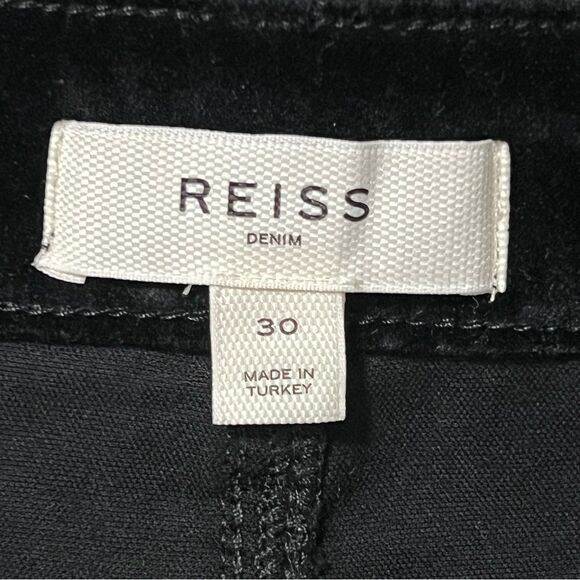 Reiss Isa Black Velvet Pants Sz 30 High Waist Wide Leg Holiday Capsule Event - Picture 15 of 16